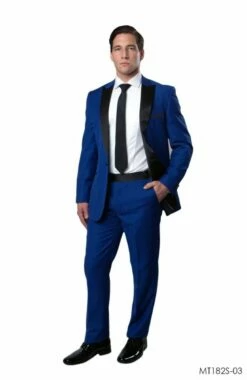 Bryan Michaels Men's 2pc Slim Fit Tuxedo - Dark Accents -Empire Shop mt182s 03 bl 70370
