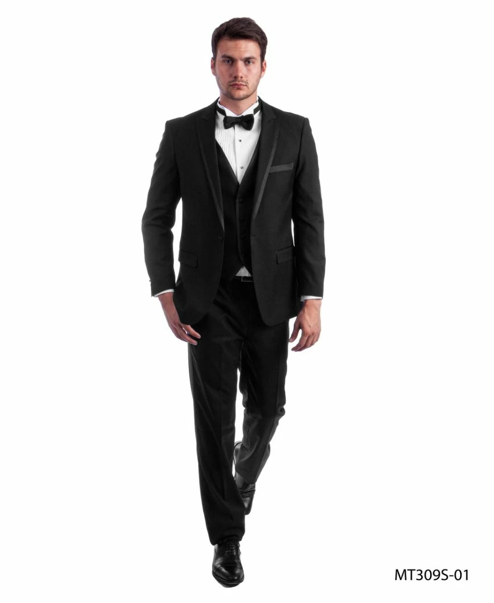 Bryan Michaels Men's 3pc Slim Fit Tuxedo - Satin Trim 3 Bryan Michaels Men's 3pc Slim Fit Tuxedo - Satin Trim