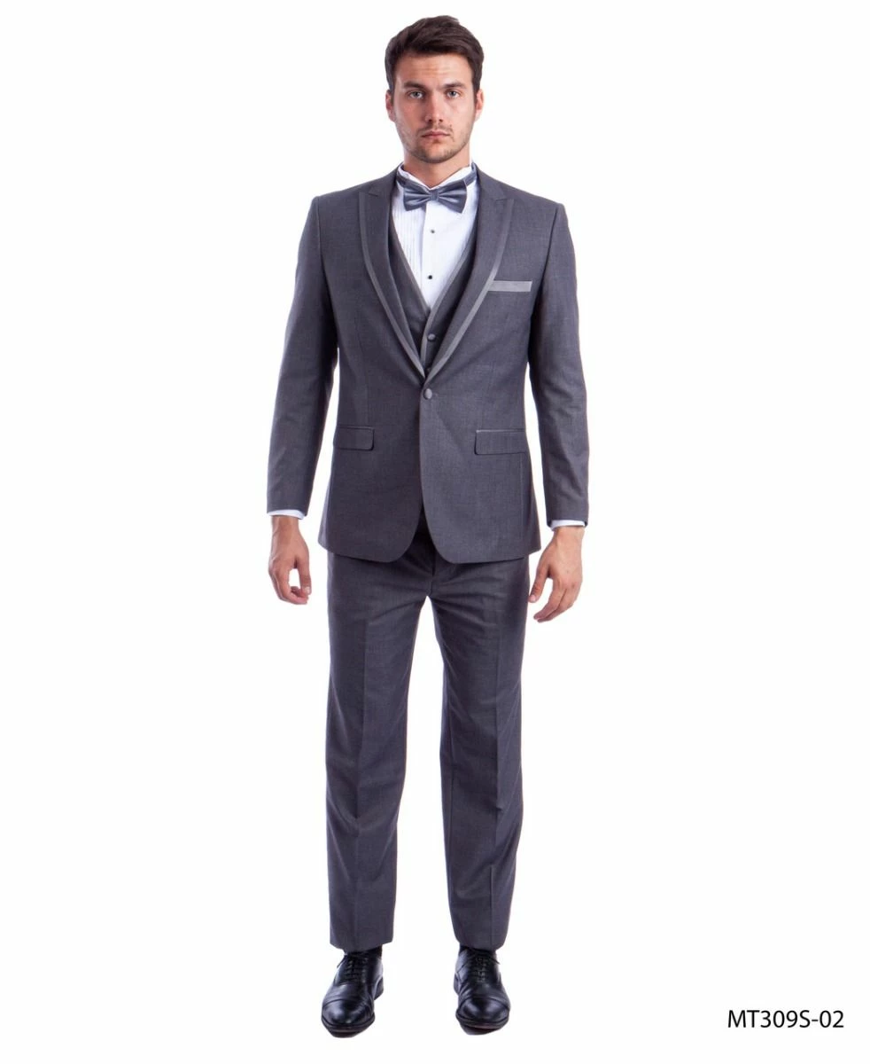 Bryan Michaels Men's 3pc Slim Fit Tuxedo - Satin Trim 5 Bryan Michaels Men's 3pc Slim Fit Tuxedo - Satin Trim - Image 3