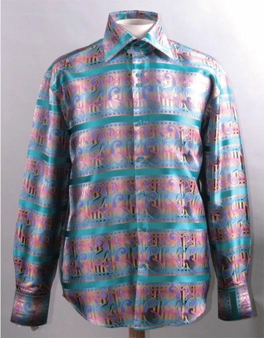 Daniel Ellissa Men's Fashion Dress Shirt - Horizontal Stripes 4 Daniel Ellissa Men's Fashion Dress Shirt - Horizontal Stripes - Image 2