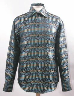 Daniel Ellissa Men's Fashion Dress Shirt - Wavy Pattern