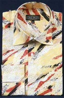 Daniel Ellissa Men's Fashion Dress Shirt - Painted Swirl Design 17 Daniel Ellissa Men's Fashion Dress Shirt - Painted Swirl Design -Empire Shop mustard 1 2 1
