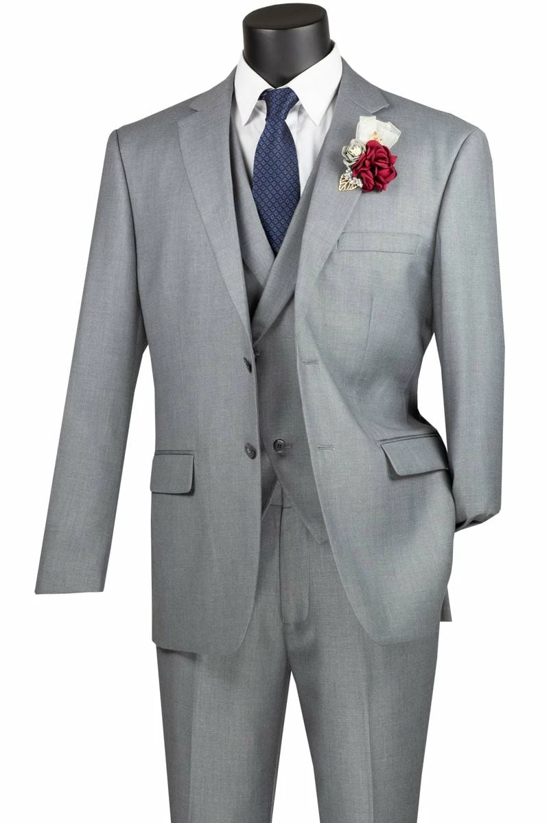 Vinci Men's 3 Piece Modern Fit Suit - Bold Solid Colors 4 Vinci Men's 3 Piece Modern Fit Suit - Bold Solid Colors - Image 2