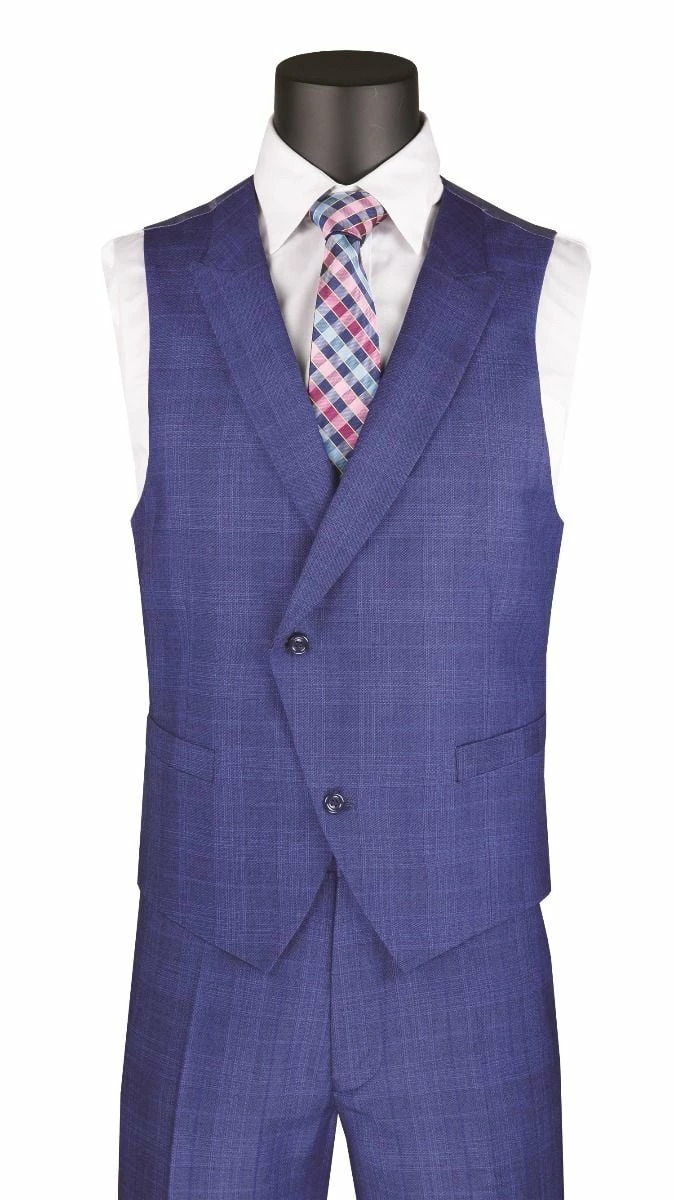 Vinci Men's 3 Piece Modern Fit Suit - Stylish Vest 6 Vinci Men's 3 Piece Modern Fit Suit - Stylish Vest - Image 4