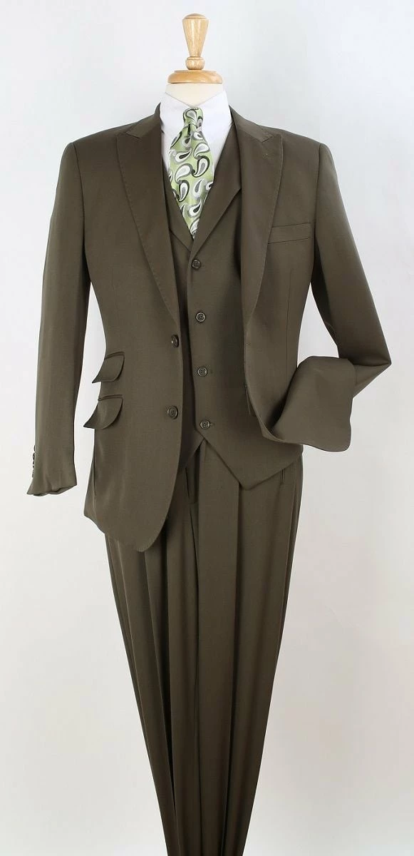 Apollo King Men's Outlet 3pc 100% Wool Suit - Fashion Peak Lapel 5 Apollo King Men's Outlet 3pc 100% Wool Suit - Fashion Peak Lapel - Image 3