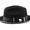 Steven Land Men's 100% Wool Fedora Hat - Feather Bow -Empire Shop octblack