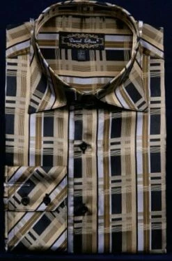 Daniel Ellissa Men's Fashion Dress Shirt - Layered Windowpane 17 Daniel Ellissa Men's Fashion Dress Shirt - Layered Windowpane -Empire Shop olive 20 1