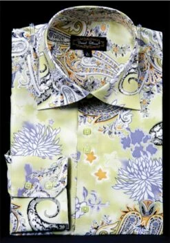 Daniel Ellissa Men's Fashion Dress Shirt - Varied Floral Pattern -Empire Shop olive 21 1