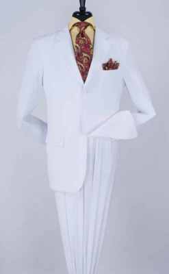 Royal Diamond Men's 2 Piece Poplin Discount Suit - Solid Colors -Empire Shop p103white