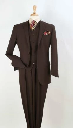 Apollo King Men's Outlet 100% Wool Suit - Classic Executive -Empire Shop p3204brown 1 17 1 17