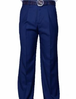 Statement Men's Dress Pants - Solid Pleated Slacks -Empire Shop pa 200a sapphire