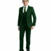 Perry Ellis Boy's 5 Piece Suit With Shirt & Tie - With U-Shaped Vest 1 Perry Ellis Boy's 5 Piece Suit With Shirt & Tie - With U-Shaped Vest -Empire Shop pb363 green
