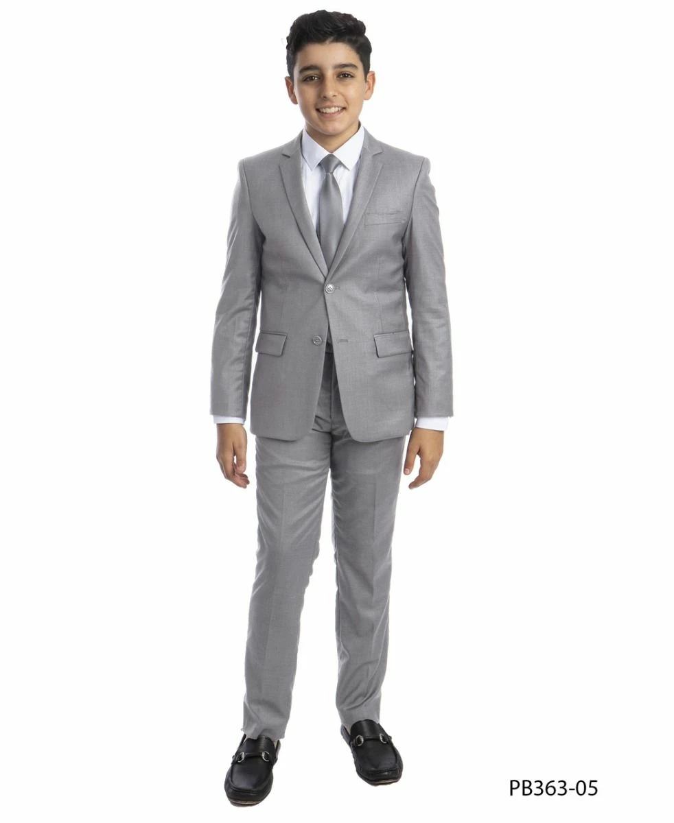 Perry Ellis Boy's 5 Piece Suit With Shirt & Tie - U Shaped Vest 4 Perry Ellis Boy's 5 Piece Suit With Shirt & Tie - U Shaped Vest - Image 2