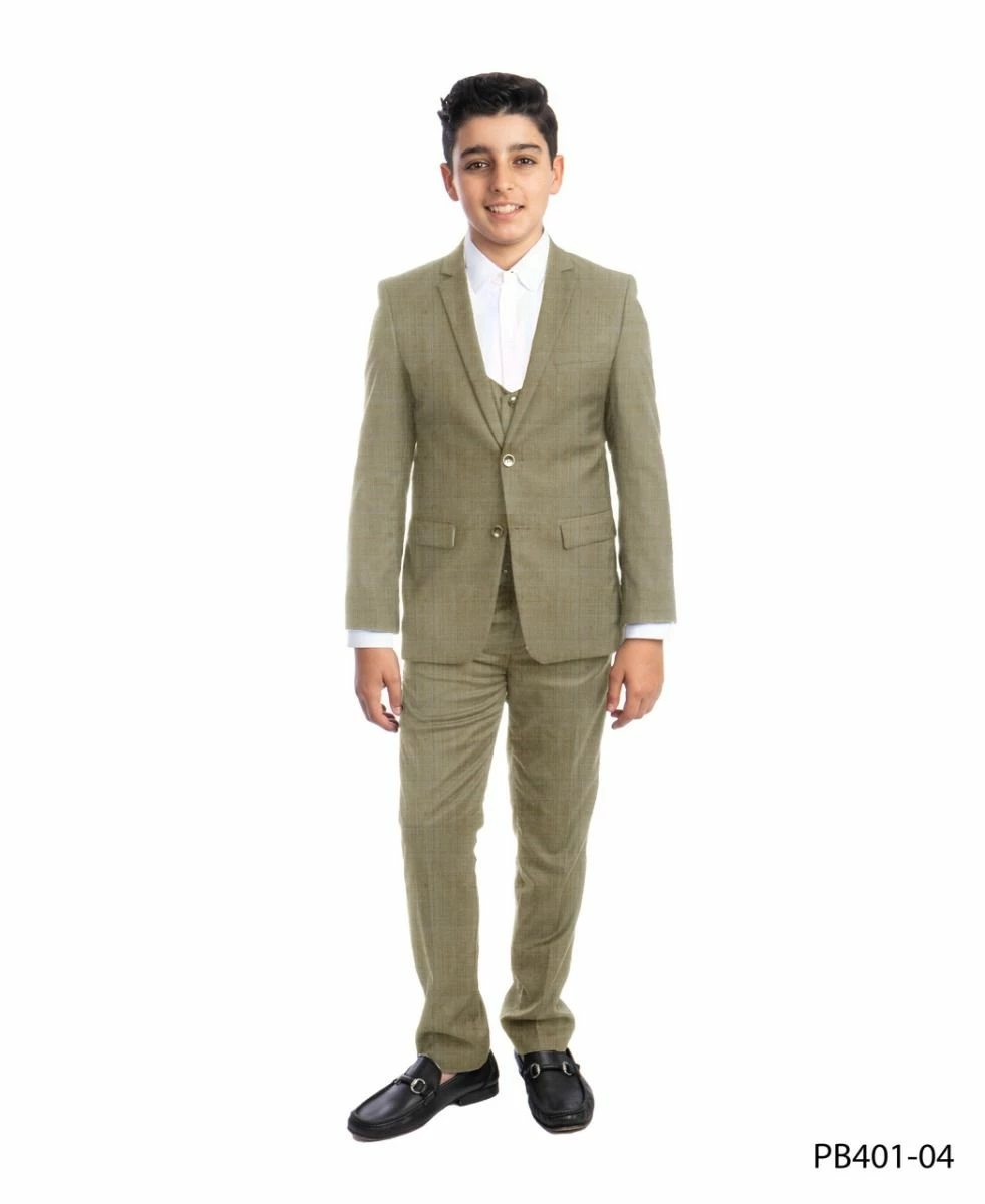 Perry Ellis Boy's 3 Piece Fashion Suit - U Shaped Vest 3 Perry Ellis Boy's 3 Piece Fashion Suit - U Shaped Vest
