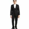 Perry Ellis Boy's 4 Piece Suit With White Shirt - U Shaped Vest