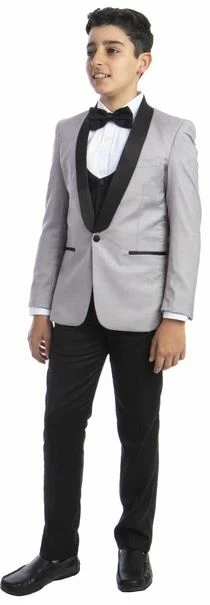 Perry Ellis Boy's 5 Piece Suit With Shirt & Tie - Black U Cut Vest 6 Perry Ellis Boy's 5 Piece Suit With Shirt & Tie - Black U Cut Vest - Image 4