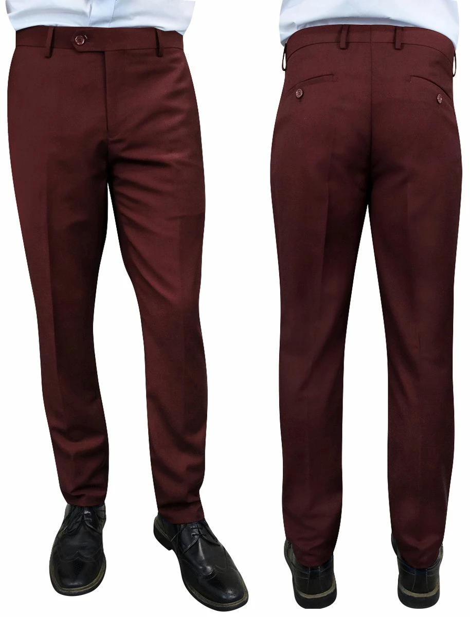 Statement Men's Modern Fit Pants - Flat Front Slacks 4 Statement Men's Modern Fit Pants - Flat Front Slacks - Image 2