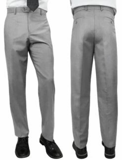 Statement Men's Modern Fit Pants - Flat Front Slacks 15 Statement Men's Modern Fit Pants - Flat Front Slacks -Empire Shop pl 100 grey