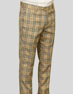 Statement Men's Slim Fit Pants - Sleek Plaid -Empire Shop pl 302 tan
