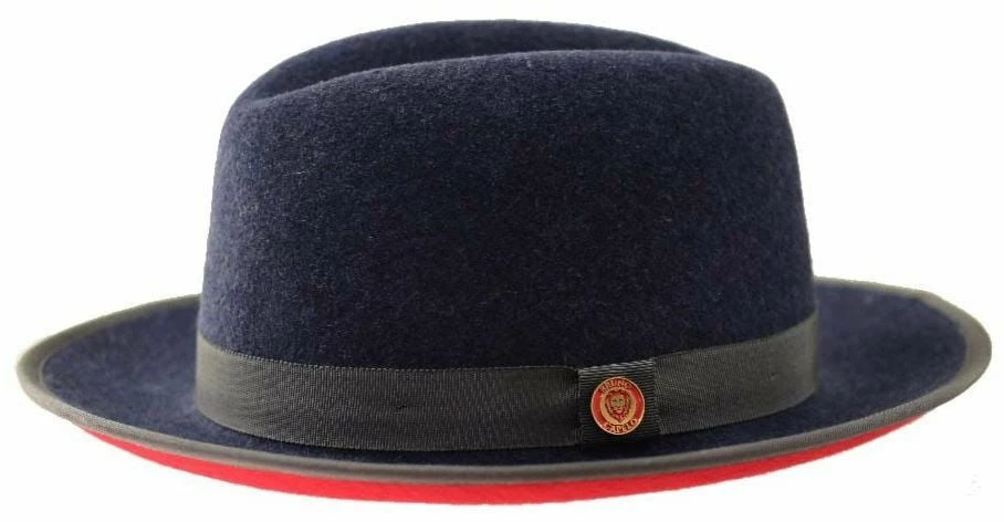 Bruno Capelo Men's Fedora Style Wool Hat - Red Bottom Hats 6 Bruno Capelo Men's Fedora Style Wool Hat - Red Bottom Hats - Image 4