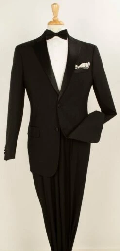 Royal Diamond Men's 2pc Wool Feel Tuxedo - Pleated Pants
