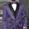Statement Men's 3 Piece Modern Fit Suit - Studded Swirl Design 1 Statement Men's 3 Piece Modern Fit Suit - Studded Swirl Design -Empire Shop purple 20