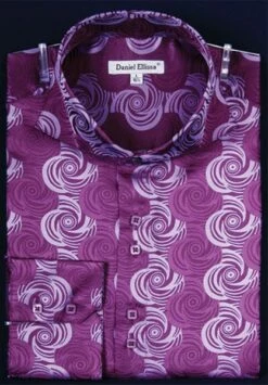 Daniel Ellissa Men's Fashion Dress Shirt - Swirled Print 9 Daniel Ellissa Men's Fashion Dress Shirt - Swirled Print -Empire Shop purple 6