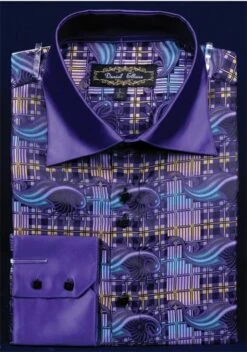 Daniel Ellissa Men's Fashion Dress Shirt - Geometric With Swirl