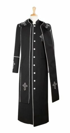 Tony Blake Men's Church Robe - Multiple Colors Available 27 Tony Blake Men's Church Robe - Multiple Colors Available -Empire Shop r 3s black white 1