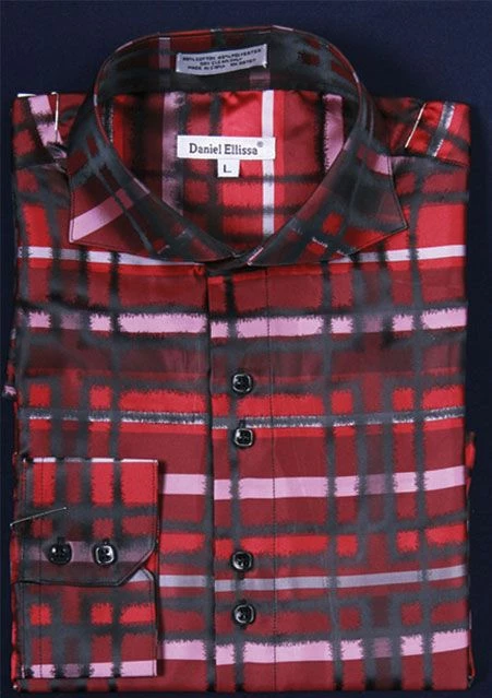 Daniel Ellissa Men's Fashion Dress Shirt - Rugged Checker 8 Daniel Ellissa Men's Fashion Dress Shirt - Rugged Checker - Image 6