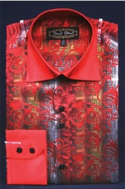 Daniel Ellissa Men's Fashion Dress Shirt - Tonal Stripe With Swirl