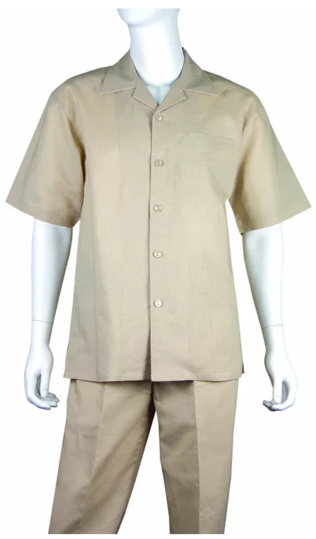 Rizzo Men's 2 Piece Linen And Cotton Walking Suit - Solid Color 5 Rizzo Men's 2 Piece Linen And Cotton Walking Suit - Solid Color - Image 3