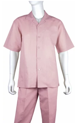 Rizzo Men's 2 Piece Linen And Cotton Walking Suit - Solid Color 16 Rizzo Men's 2 Piece Linen And Cotton Walking Suit - Solid Color -Empire Shop rmso1 ltpink