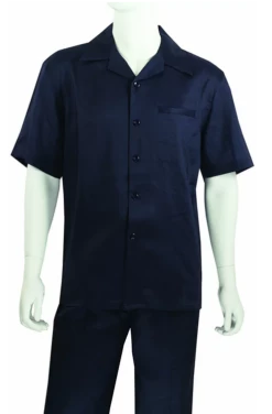 Rizzo Men's 2 Piece Linen And Cotton Walking Suit - Solid Color 17 Rizzo Men's 2 Piece Linen And Cotton Walking Suit - Solid Color -Empire Shop rmso1 navy