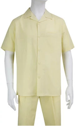 Rizzo Men's 2 Piece Linen And Cotton Walking Suit - Solid Color 19 Rizzo Men's 2 Piece Linen And Cotton Walking Suit - Solid Color -Empire Shop rmso1 soft yellow
