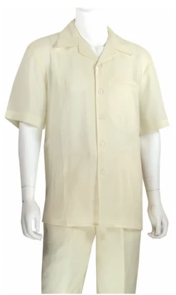 Rizzo Men's 2 Piece Linen And Cotton Walking Suit - Solid Color 20 Rizzo Men's 2 Piece Linen And Cotton Walking Suit - Solid Color -Empire Shop rmso1 off white