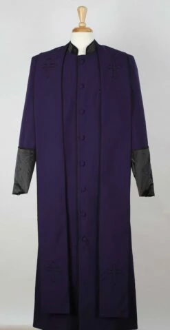 Tony Blake Men's Church Robe With Stole - Pastor Church Robe 21 Tony Blake Men's Church Robe With Stole - Pastor Church Robe -Empire Shop robe2 purple black