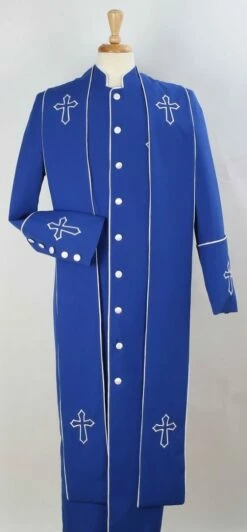 Tony Blake Men's Church Robe - Multiple Colors Available 18 Tony Blake Men's Church Robe - Multiple Colors Available -Empire Shop robe3 royal blue white