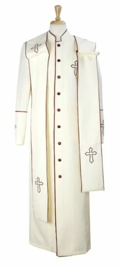Tony Blake Men's Outlet Church Robe - Multiple Colors Available 19 Tony Blake Men's Outlet Church Robe - Multiple Colors Available -Empire Shop robe3s offwhite burgundy 1