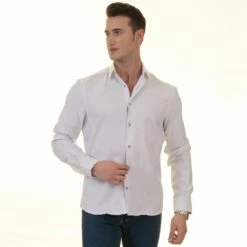 Gravity By Statement Men's Long Sleeve 100% Cotton Shirt - Varying Patterns