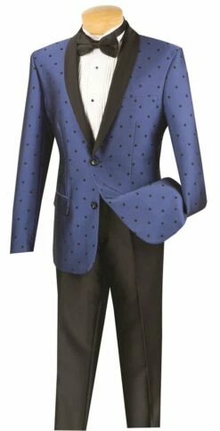 Vinci Men's 2 Piece Slim Fit Suit - Fancy Polka Dot