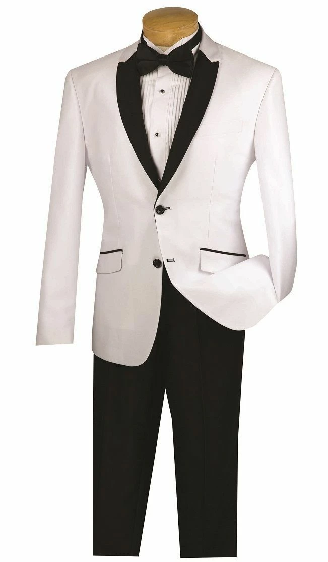 Vinci Men's 2 Pc Sharkskin Slim Fit Suit - Trimmed Shawl Collar 10 Vinci Men's 2 Pc Sharkskin Slim Fit Suit - Trimmed Shawl Collar - Image 8