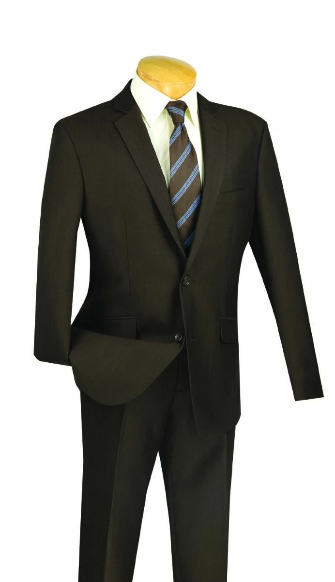 Vinci Men's 2 Piece Slim Fit Suit - Textured Weave 3 Vinci Men's 2 Piece Slim Fit Suit - Textured Weave