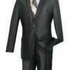 Vinci Men's 2 Piece Slim Fit Suit - Ultra Smooth Sharkskin