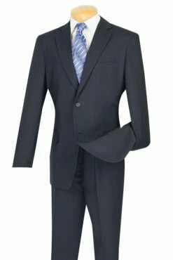 Vinci Men's 2 Piece Poplin Discount Suit - Big And Tall Sizes -Empire Shop s 2pp navy 31