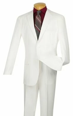 Vinci Men's 2 Piece Poplin Discount Suit - Big And Tall Sizes -Empire Shop s 2pp white 1 5