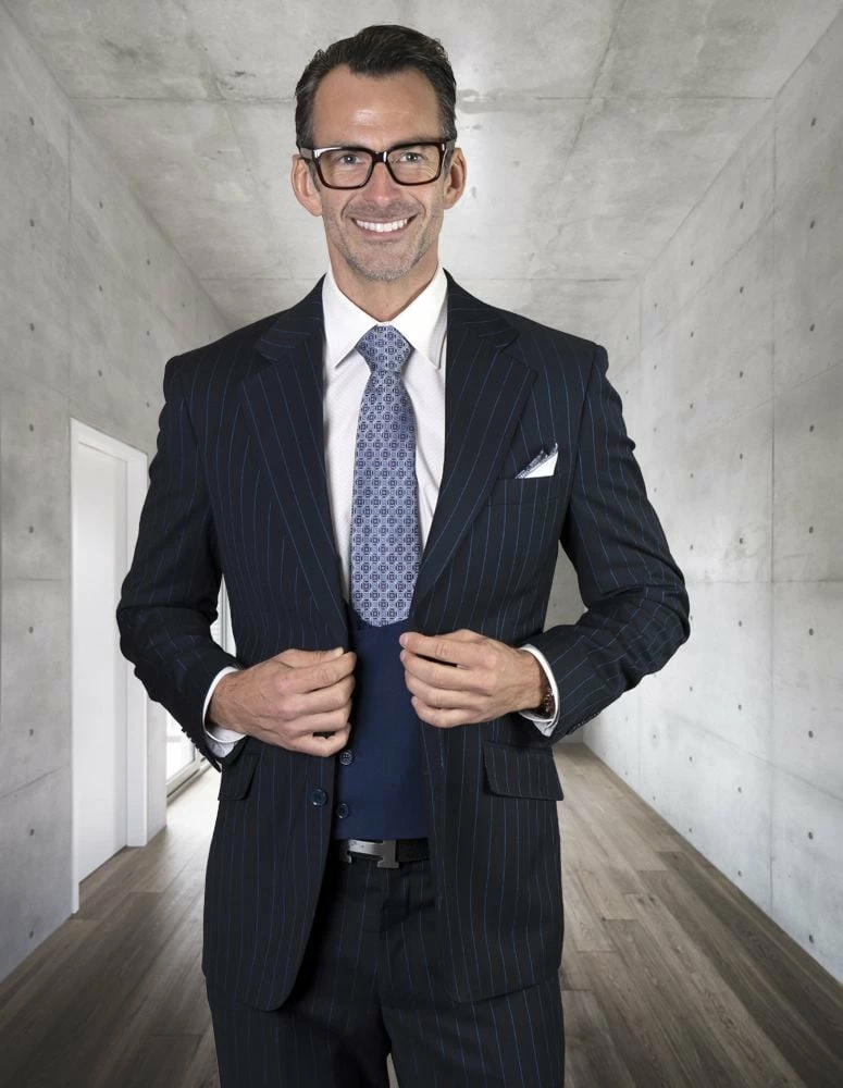 Statement Men's 100% Wool 3 Piece Suit - Deep U Vest 4 Statement Men's 100% Wool 3 Piece Suit - Deep U Vest - Image 2