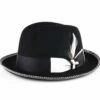 Steven Land Men's 100% Wool Fedora Hat - Accented Trim -Empire Shop savblack