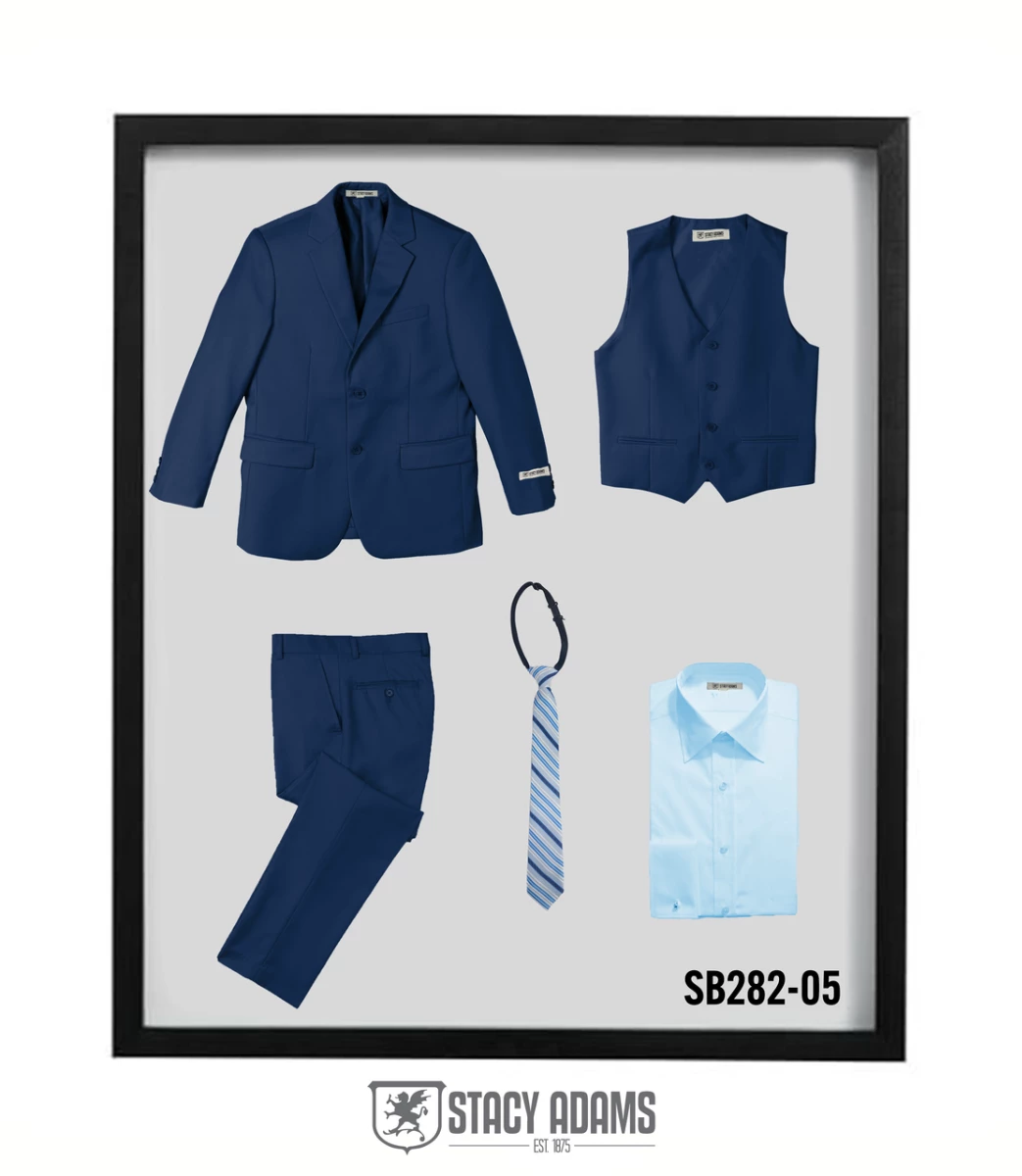 Stacy Adams Boy's 5 Piece Suit In Solid Colors - Varied Ties 6 Stacy Adams Boy's 5 Piece Suit In Solid Colors - Varied Ties - Image 4