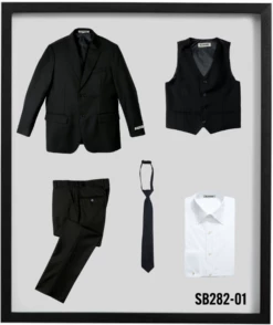 Stacy Adams Boy's 5 Piece Suit In Solid Colors - Varied Ties 29 Stacy Adams Boy's 5 Piece Suit In Solid Colors - Varied Ties -Empire Shop sb282 black